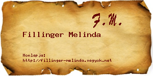 Fillinger Melinda névjegykártya